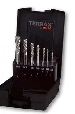 Sada strojných závitníkov TERRAX HSS-Co 5, DIN 371/376, typ C 35°, do nepriechodzích otvorov